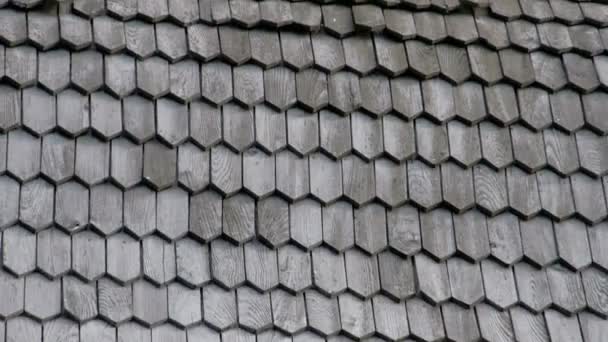 The wooden shingles from the wooden roof of a church FS700 — Stock Footage The wooden shingles from the wooden roof of a church FS700 Video Clip