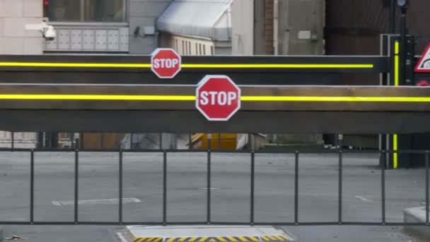 Stop sign from the check point — Stock Video