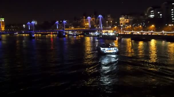 Vista nocturna a Londres — Vídeo de stock