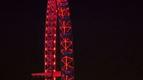 London Eye gece görünümünü kapat — Stok video