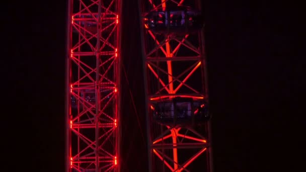London Eye por la noche — Vídeo de stock