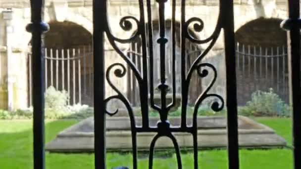 Krijgen in de poort van de abdij van Westminster — Stockvideo