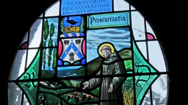 A stained glass on the window — Stock Video