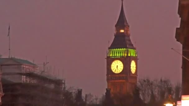 Big Ben bei Nacht — Stockvideo