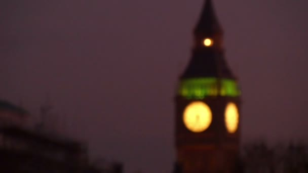 The blurry view of the Big Ben — Stock Video