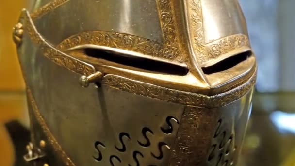 Detaljer för knights masken — Stockvideo