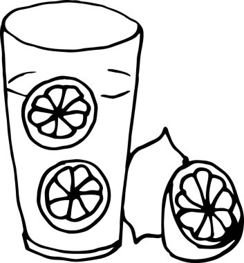 Limonlu bir bardak su. Menü tasarımı ve daha fazlası için