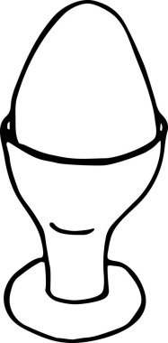 Haşlanmış yumurta. Haşlanmış yumurta. Vektör grafikleri. Beyaz arkaplanda izole