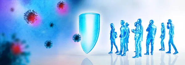 Імунна Система Захищає Від Вірусів Бактерій Захист Імунного Щита Від — стокове фото