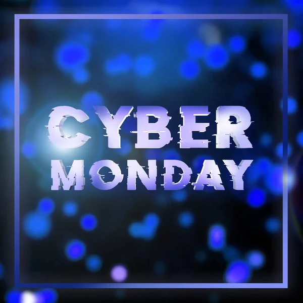 Cyber Monday Sale Blue Square Banner Cyber Offer Online Sale — Stock Photo, Image