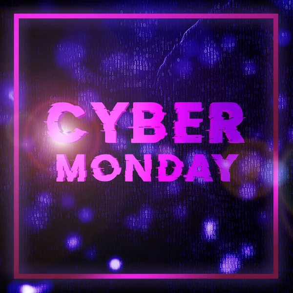 Cyber Monday Sale Velvet Square Banner Cyber Offer Online Sale — Stock Photo, Image