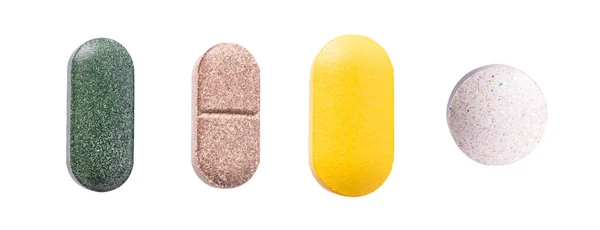 Tabletter Med Kosttillskott Vitaminer Och Läkemedel Näringspiller Hälsosam Naturlig Medicinering — Stockfoto