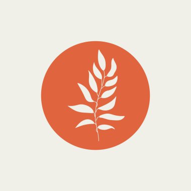 Soyut çiçek hikayesi kapağı. Sosyal medya için boho yaprağı logosu, elle çizilmiş kadın ikonu. Vektör illüstrasyonu