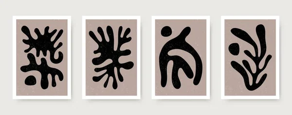 Carteles de forma orgánica abstracta. Contemporáneo Matisse inspirado en cubierta de estilo minimalista conjunto. Ilustración vectorial moderna — Vector de stock