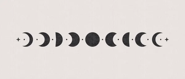 Moon phase symbols lunar cycle shape signs Vector Image