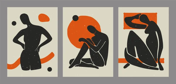 Soyut boho çağdaş geçmişleri. 1960 'ların minimalist kartları, sosyal medya için vektör posteri — Stok Vektör