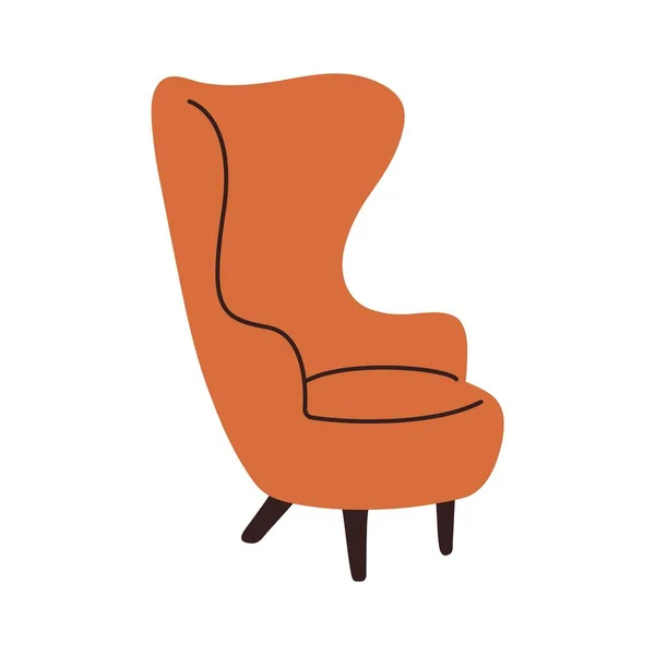 Σύγχρονη μοντέρνα καρέκλα. Αφηρημένη πολυθρόνα στα μέσα του αιώνα ρετρό στυλ, εσωτερική διακόσμηση δωματίου. Εικονογράφηση διανυσματικών επίπλων — Διανυσματικό Αρχείο