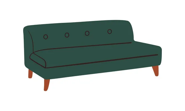 Sofá moderno abstrato. Sofá confortável, estilo contemporâneo da mobília do século mid, decoração do quarto do vetor design de interiores — Vetor de Stock