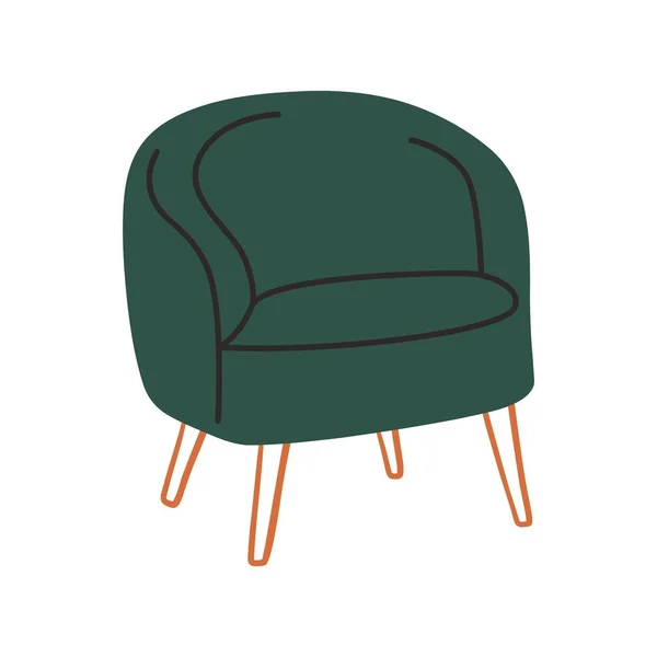 Αφηρημένη μοντέρνα καρέκλα. Μοντέρνα πολυθρόνα στα μέσα του αιώνα στυλ, doodle room interior design. Εικονογράφηση διανυσματικών επίπλων — Διανυσματικό Αρχείο