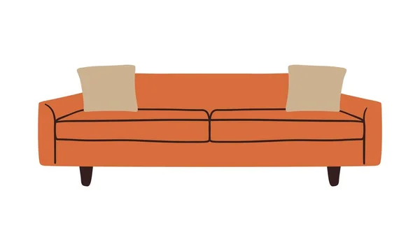 Αφηρημένος μοντέρνος καναπές Άνετο καναπέ, doodle μέσα του αιώνα σύγχρονα έπιπλα, διάνυσμα εσωτερική διακόσμηση εικονογράφηση — Διανυσματικό Αρχείο