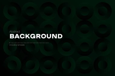 Yeşil eğimli arka plan. Yuvarlak renk geçiş şekillerine sahip pürüzsüz koyu renkli duvar kağıdı, soyut koyu ve açık yeşil arkaplan geometrik eğimli desen. Vektör illüstrasyonu.