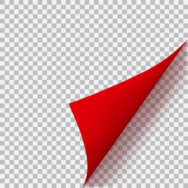 Saydam arka plan üzerinde kıvrılmış köşe kağıt. Saydamlık o