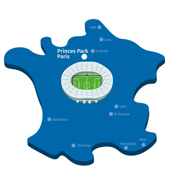 Princes Park Paryż. Euro 2016 wektor clipart — Wektor stockowy