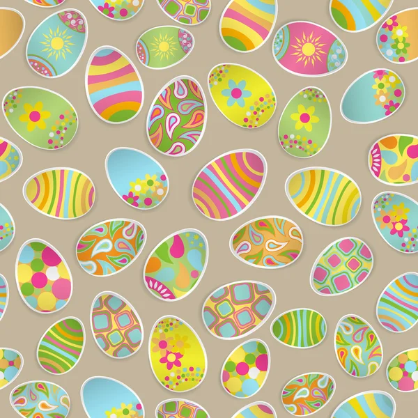 Patrón multicolor sin costuras de huevos de Pascua de papel — Archivo Imágenes Vectoriales