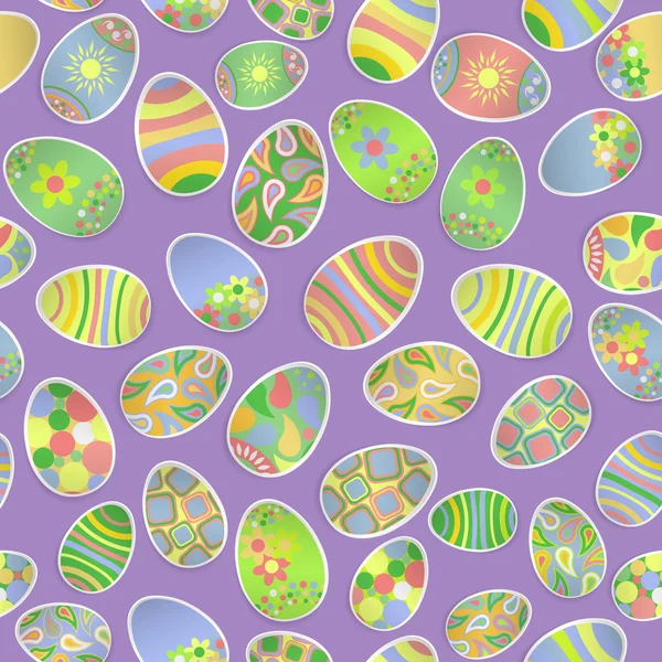 Modello multicolore senza cuciture di carta Uova di Pasqua — Vettoriale Stock