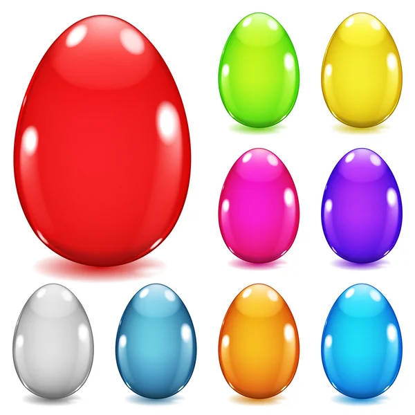 Set of opaque glass Easter eggs — Stock Vector