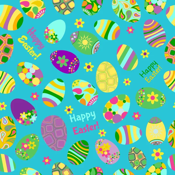 Patrón multicolor sin costuras de huevos de Pascua — Archivo Imágenes Vectoriales