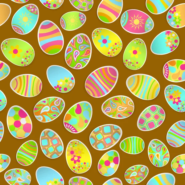 Patrón multicolor sin costuras de huevos de Pascua de papel — Archivo Imágenes Vectoriales