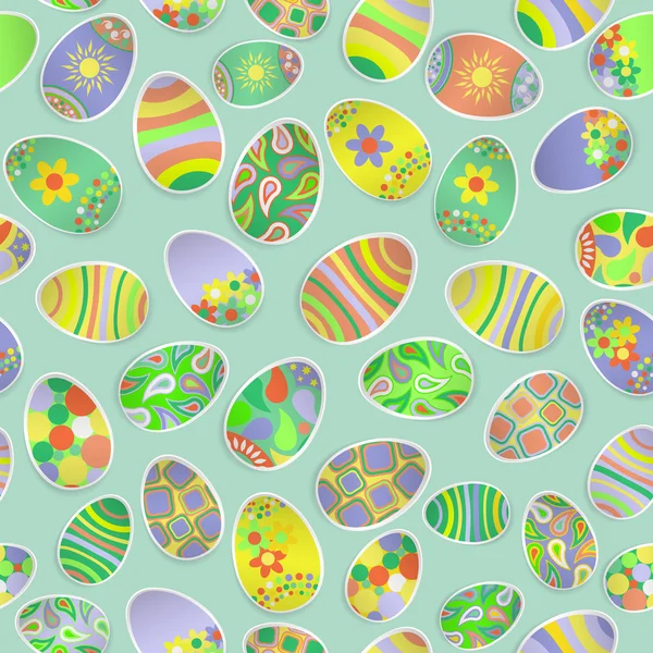 Patrón multicolor sin costuras de huevos de Pascua de papel — Archivo Imágenes Vectoriales