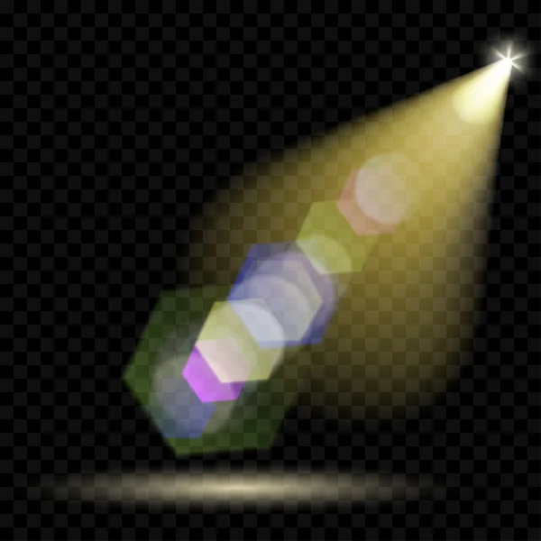 Vector spotlights. Illumination of the scene. Transparent light — Stock Vector