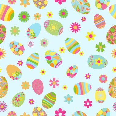 Çiçek ve Paskalya yumurtaları seamless modeli