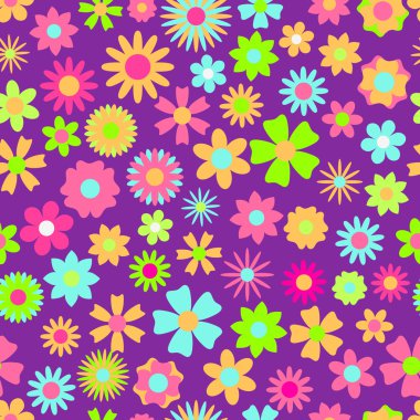 çok renkli çiçek seamless modeli