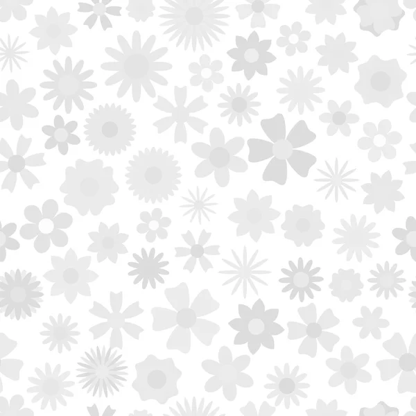 Patrón sin costura de flores grises — Archivo Imágenes Vectoriales