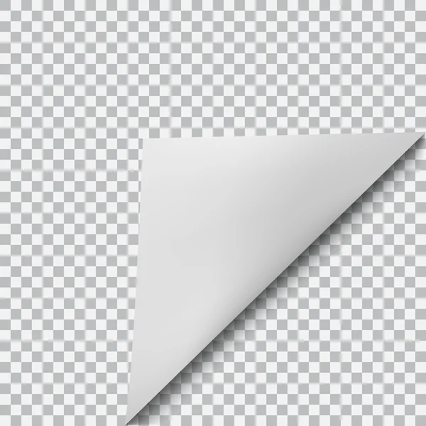Böjda hörn av papper med transparant bakgrund — Stock vektor