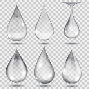 Transparent gray drops clipart