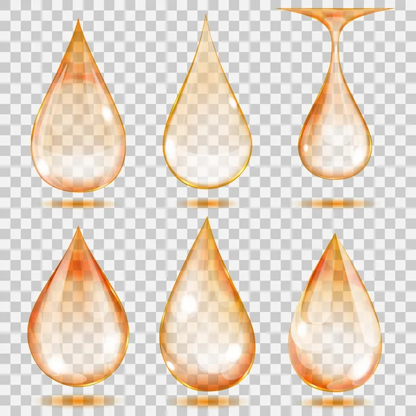 透明なオレンジ色の滴 — ストックベクタ