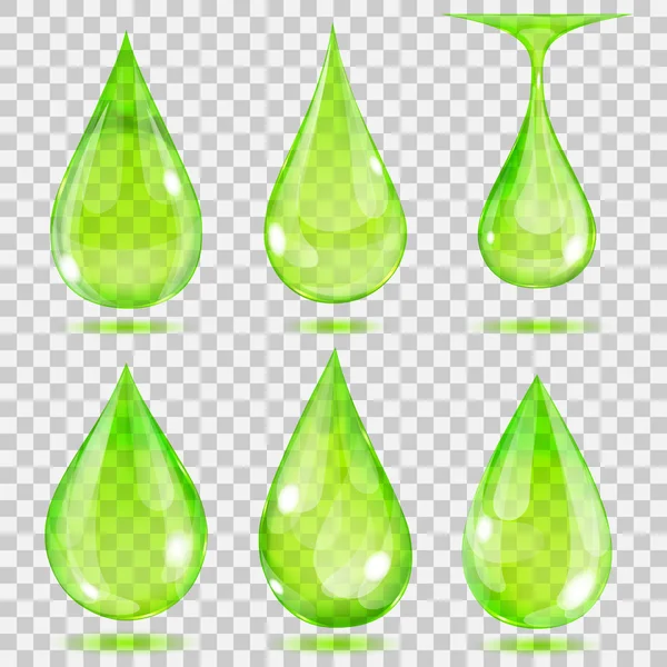 Transparent green drops — Stock Vector