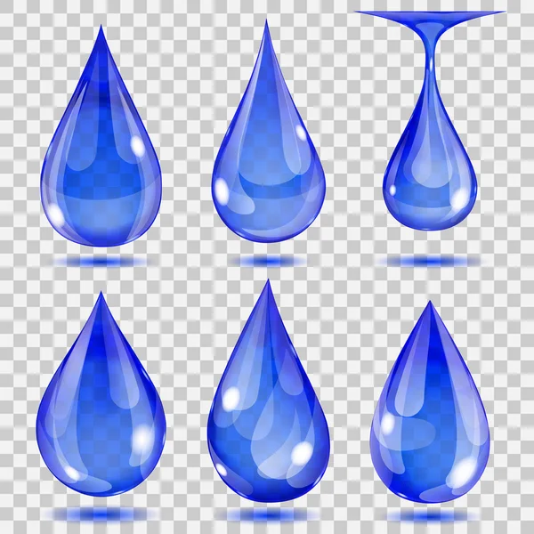 Gotas azules transparentes — Vector de stock