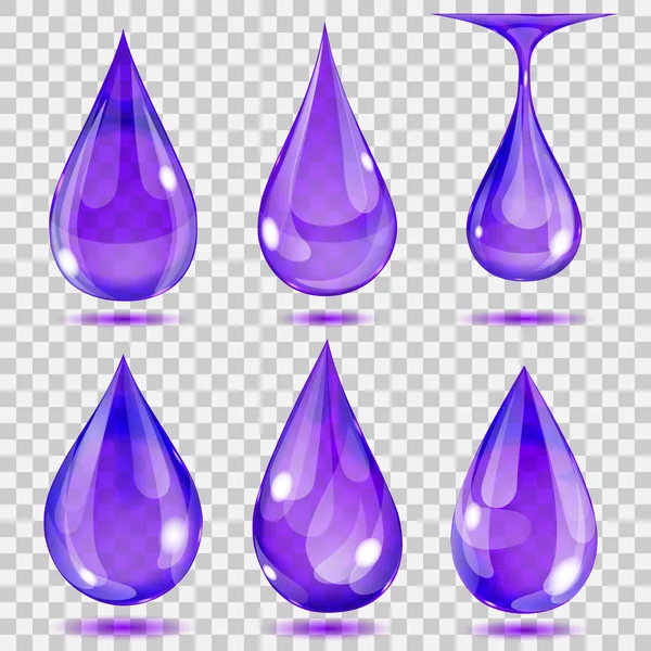 Transparent violet drops — Stock Vector