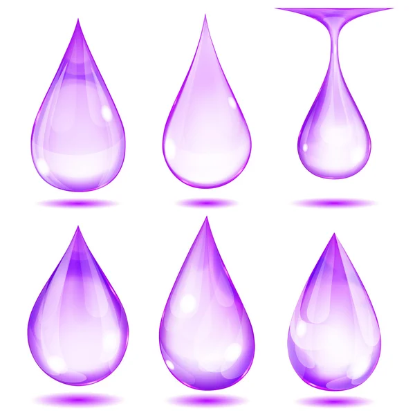 Áttetsző lila cseppek — Stock Vector