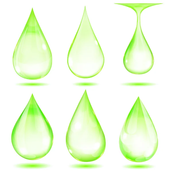 Opaque green drops — Stock Vector