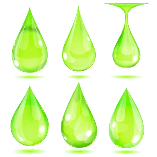 Gotas verdes opacas — Vector de stock