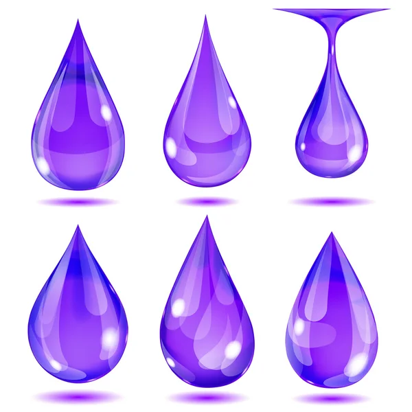 Ondoorzichtige violet druppels — Stockvector