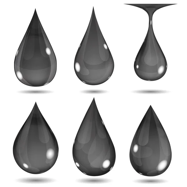 Opaque black drops — Stock Vector