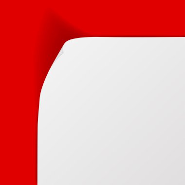 Kıvrımlı köşe beyaz sayfaya