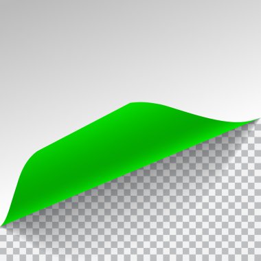 Beyaz ve yeşil yaprak kağıda eğri köşesi